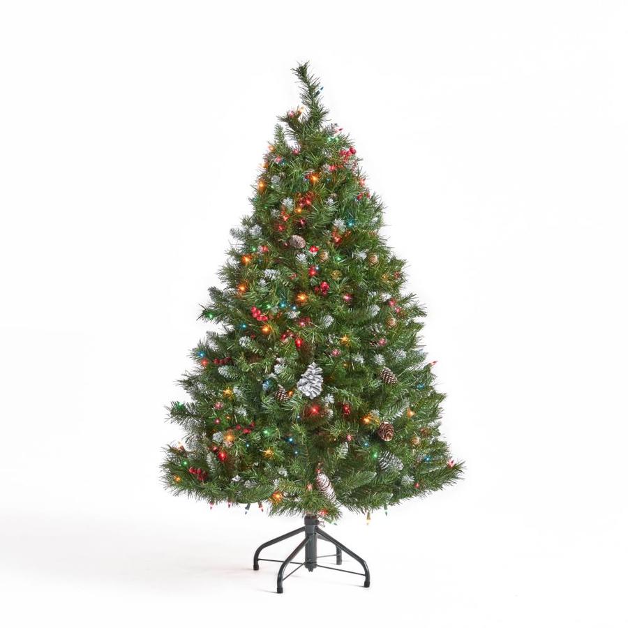 Best Selling Home Decor 4.5-ft Spruce Pre-lit Traditional Flocked ...
