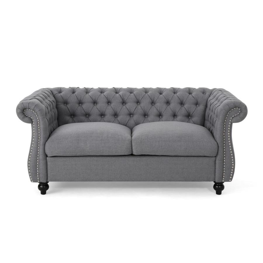 Somerville Traditional Chesterfield Loveseat Dark Gray - Christopher Knight Home