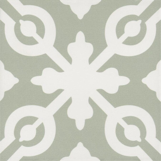 style selections modern pastel fairway deco 8 in x 8 in matte porcelain encaustic floor and wall tile