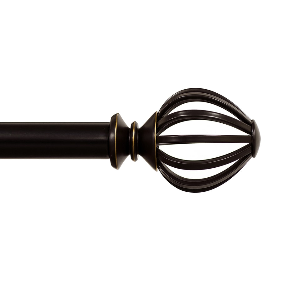 Lumino 48in To 120in Oil Rubbed Bronze Steel Single Curtain Rod at