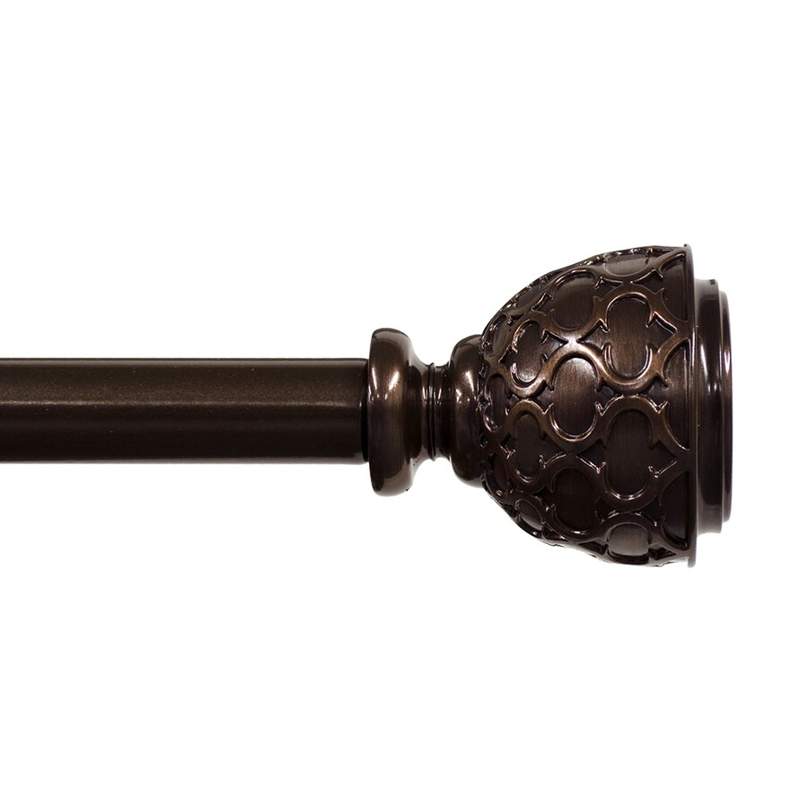 Lumino 48-in To 120-in Bronze Steel Single Curtain Rod in the Curtain ...