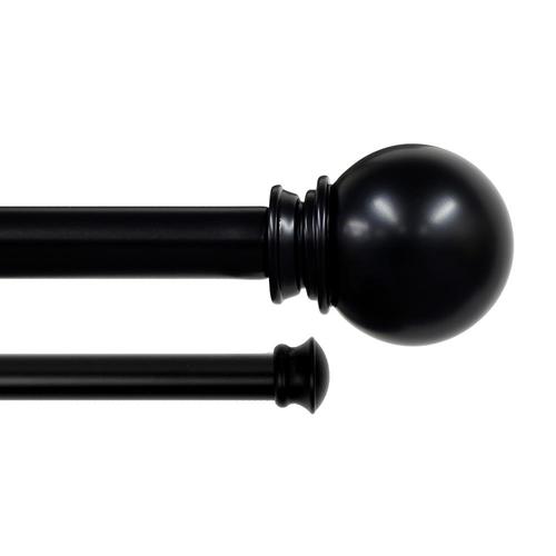 Lumino 48-in To 120-in Black Steel Double Curtain Rod in the Curtain ...