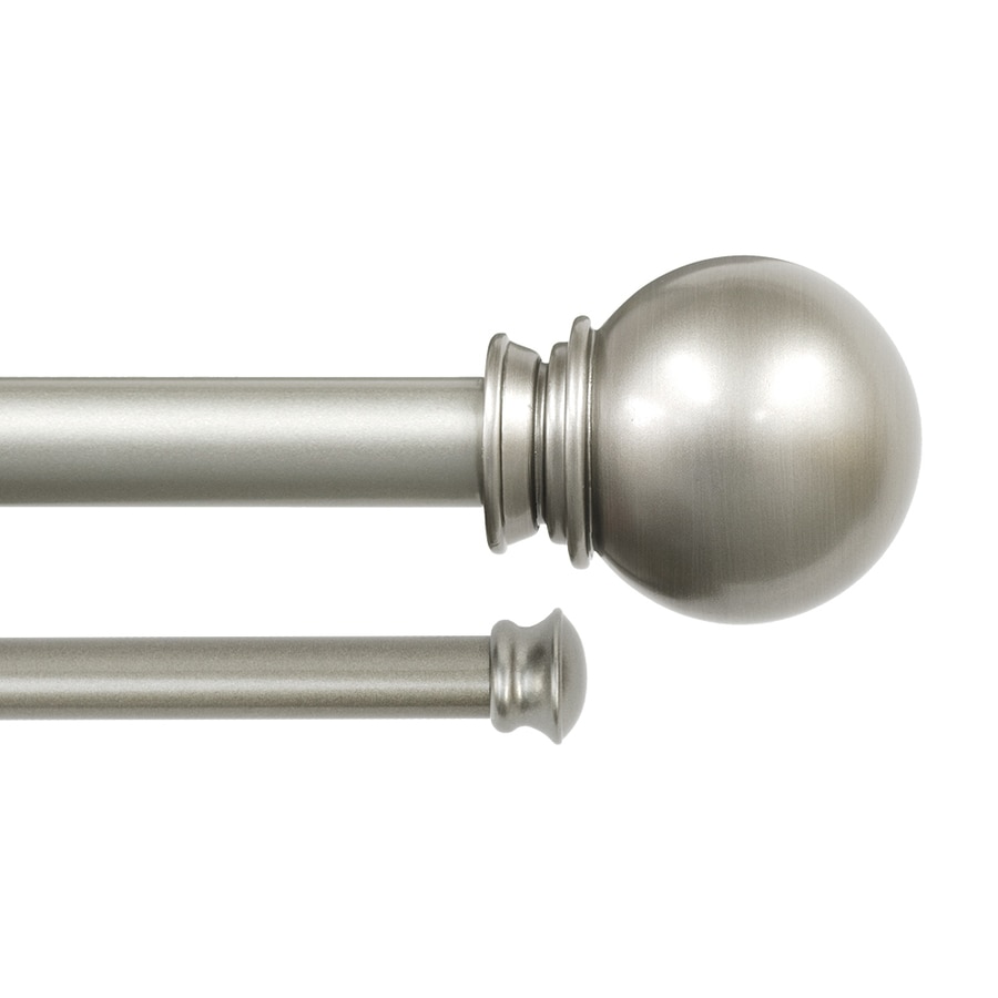 Lumino 48 In To 120 In Brushed Nickel Steel Double Curtain Rod At