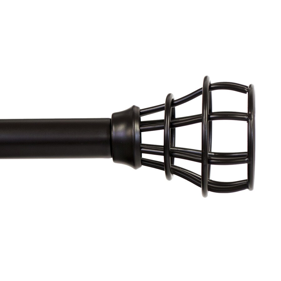 Lumino 48in To 120in Dark Oil Rubbed Bronze Steel Single Curtain Rod