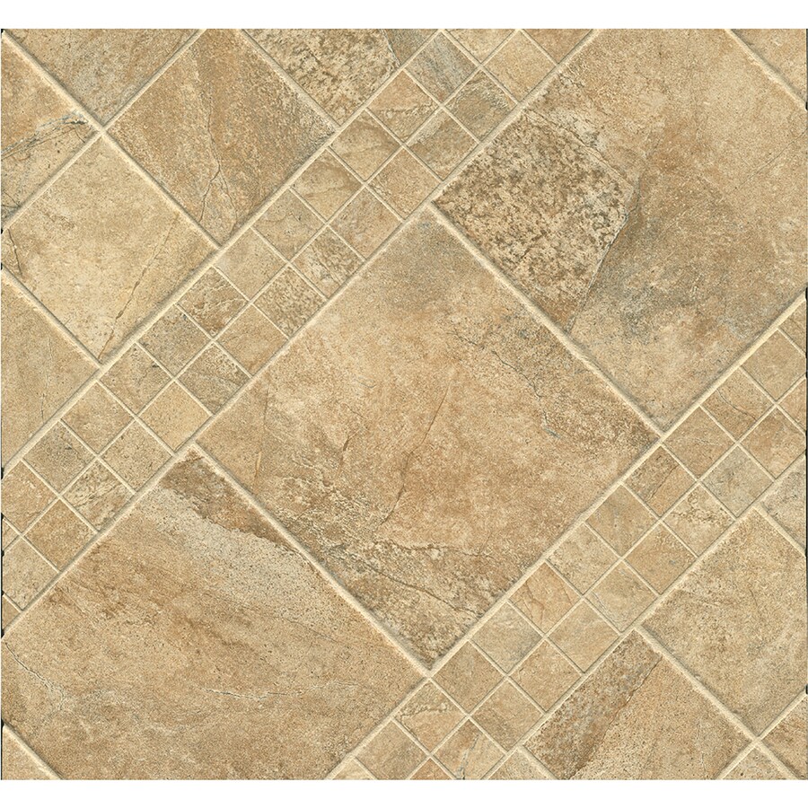 Style Selections Florentine Scabos Porcelain Travertine Border Tile ...