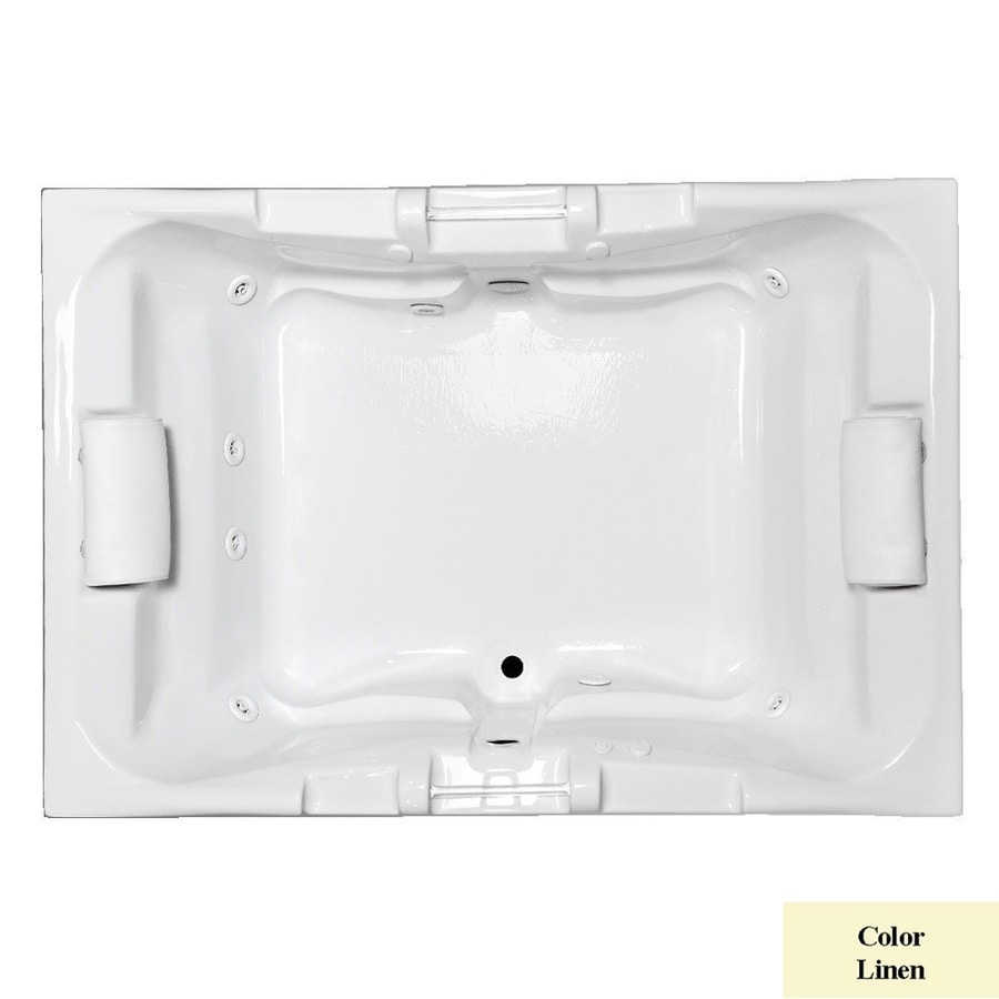 Laurel Mountain 4872DW658 Delmont II 2-Person Linen Acrylic Rectangular Whirlpool Tub (Common: 48-in x 72-in; Actual: 23-in x 48-in x 72-in)
