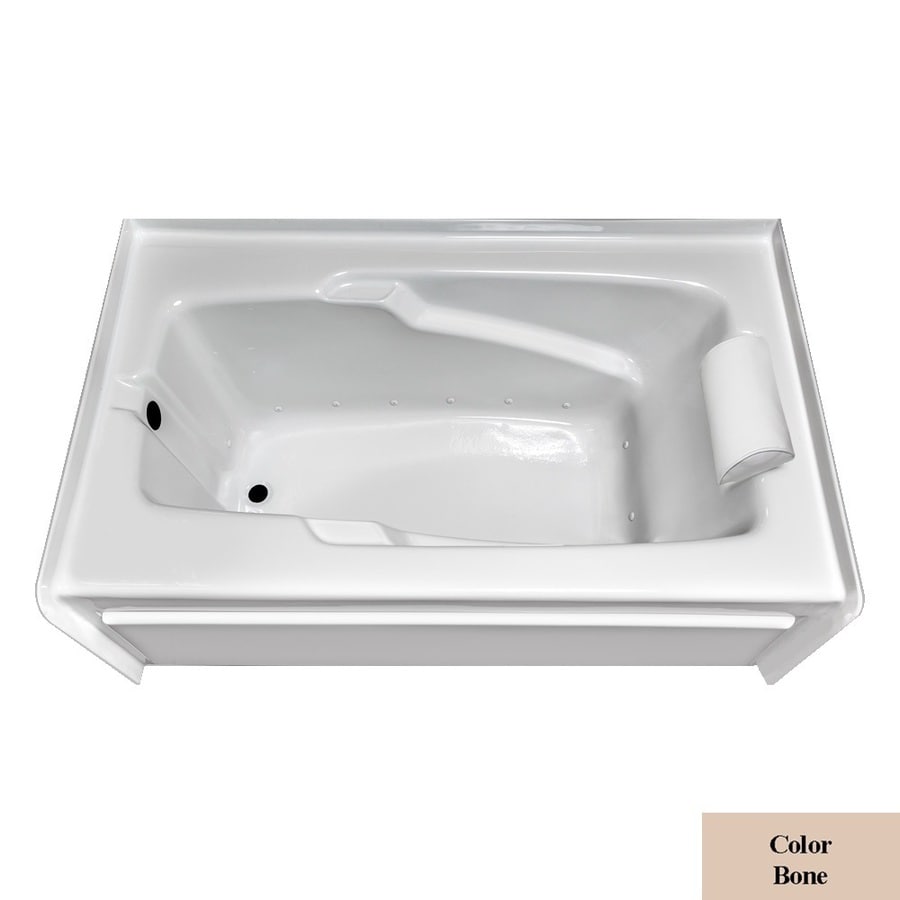 Laurel Mountain 3260MTASL345 Mercer IV 60-in L x 32-in W x 21.5-in H Bone Acrylic Rectangular Alcove Air Bath