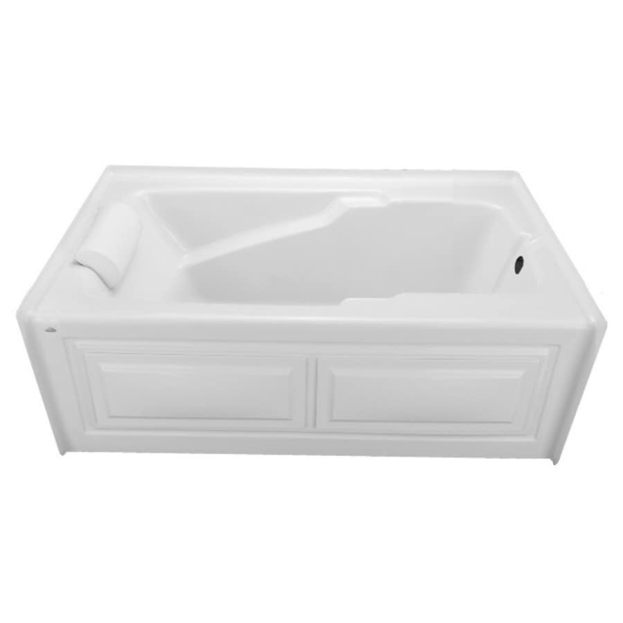 Laurel Mountain Mercer V 36-in W x 59.75-in L White Acrylic Rectangular Right-Hand Drain