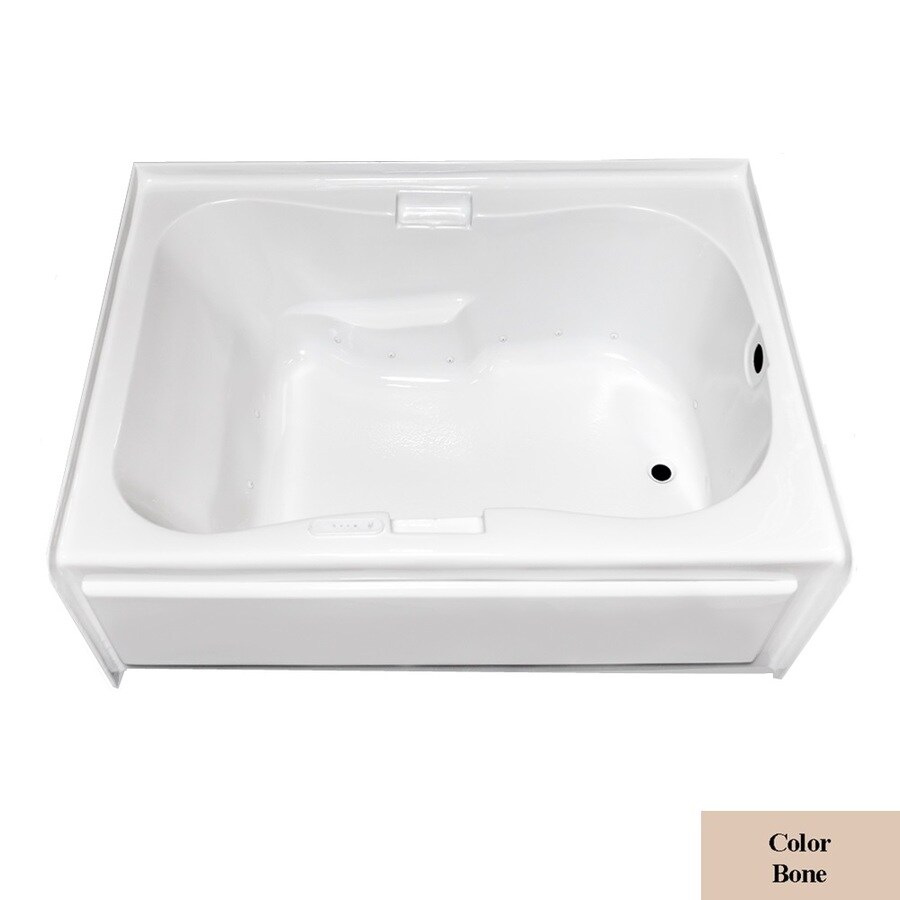 Laurel Mountain 4272HPASR345 Hourglass Ii Plus Skirted Alcove 72-in L x 42-in W x 21.5-in H Bone Acrylic 1-Person-Person Hourglass In Rectangle Skirted Air Bath