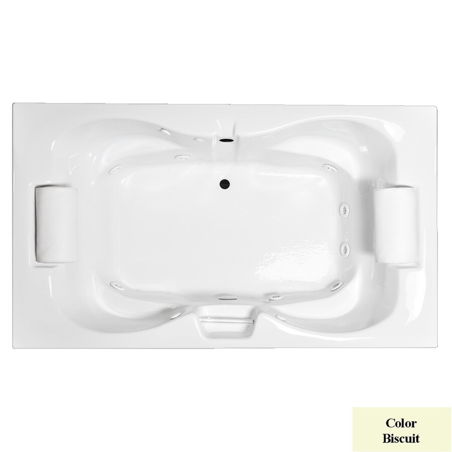 Laurel Mountain Seneca Iii Deluxe 2-Person Biscuit Acrylic Hourglass In Rectangle Whirlpool Tub (