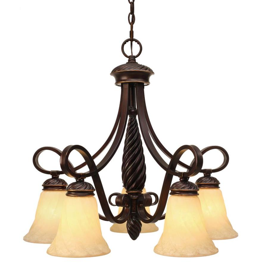 Golden Lighting Torbellino 5-Light Cordoban Bronze Transitional Tinted Glass Chandelier