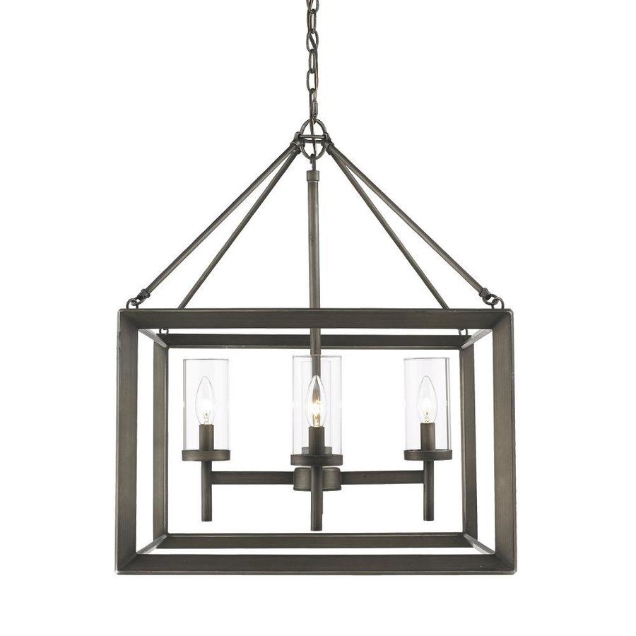 Golden Lighting Smyth 4-Light Gunmetal Bronze Modern/Contemporary Clear Glass Chandelier