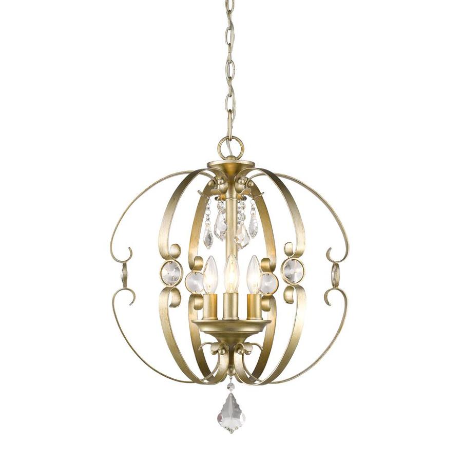 Golden Lighting Ella White Gold Pendant Light Glam Globe Pendant Light