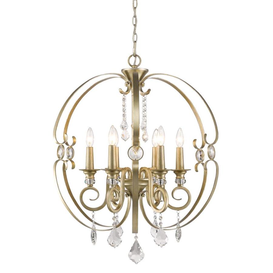 Golden Lighting Ella 6-Light White Gold Glam Chandelier