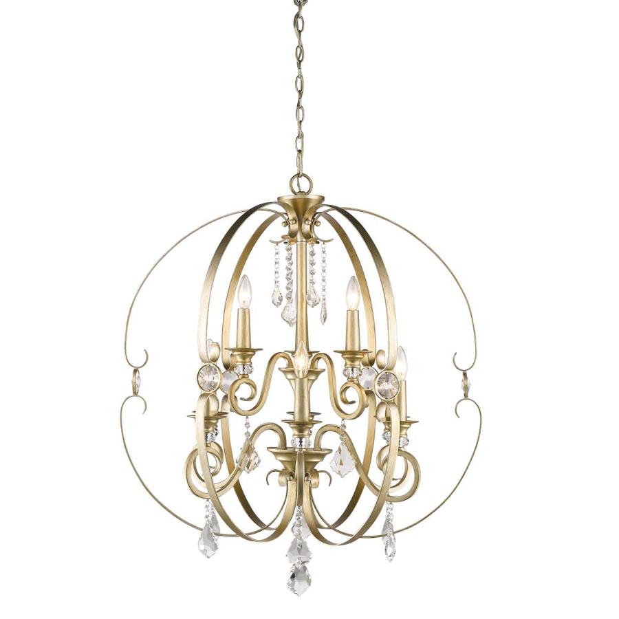 Golden Lighting Ella 9-Light White Gold Glam Chandelier