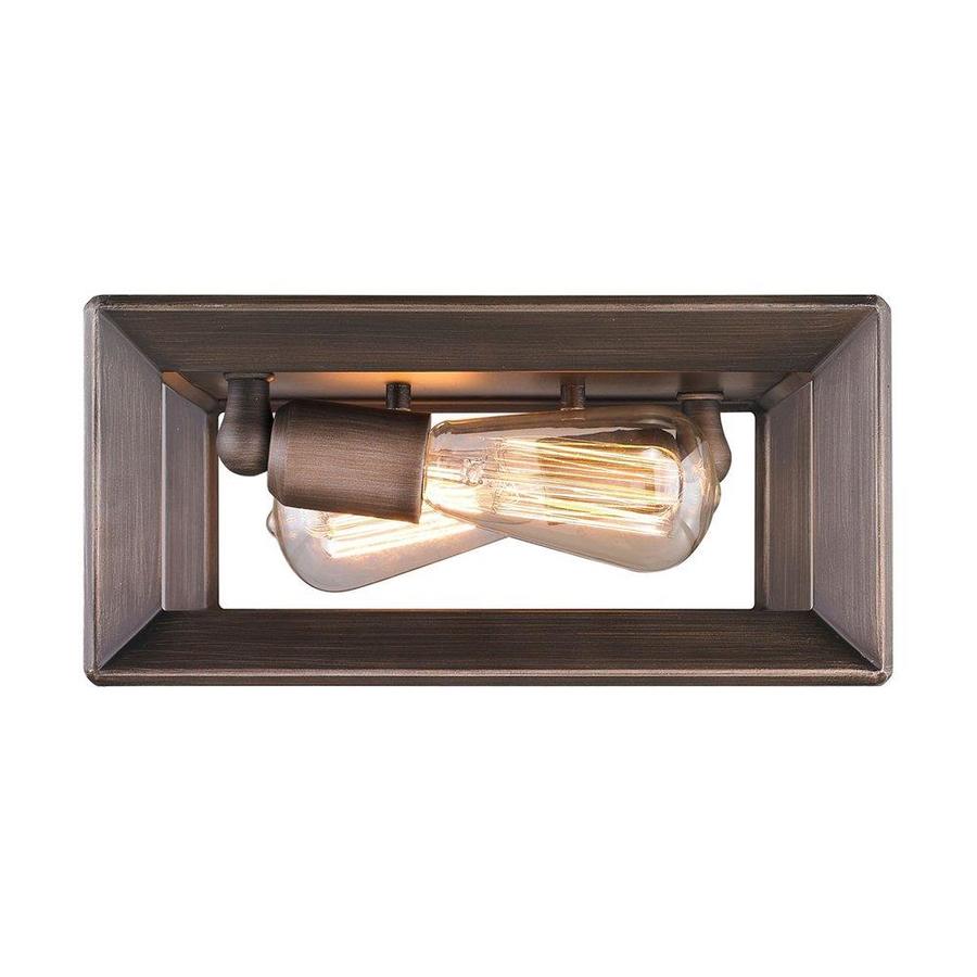 Golden Lighting Smyth 11.5-in Gunmetal Bronze Modern/Contemporary Incandescent Flush Mount Light