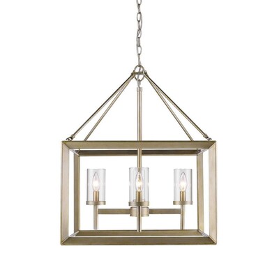 Golden Lighting Smyth 4-Light White Gold Modern/Contemporary Cage Chandelier Golden Lighting Smyth 4-Light White Gold Modern/Contemporary Cage Chandelier