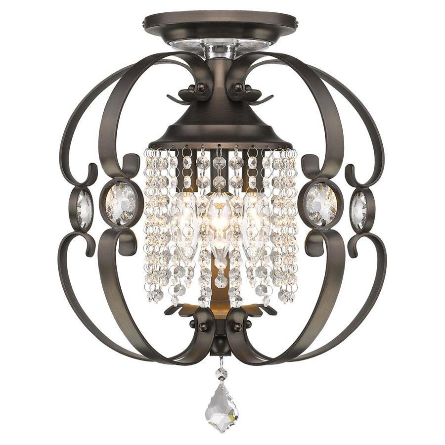 Golden Lighting Ella 13.5-in Brushed Etruscan Bronze Glam Incandescent Semi-flush Mount Light