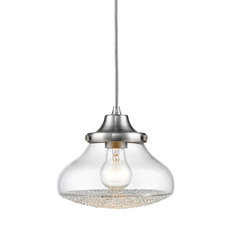 Golden Lighting Asha Pewter Pendant Light Glam Clear Glass Cone Pendant Light