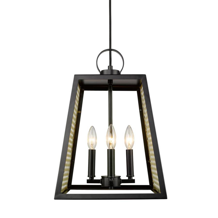 Golden Lighting Abbott Black Industrial Lantern Pendant Light