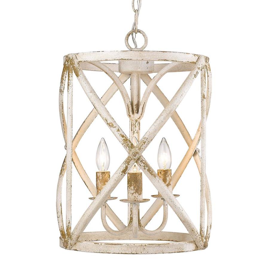 Golden Lighting Alcott Antique Ivory Traditional Cylinder Pendant Light