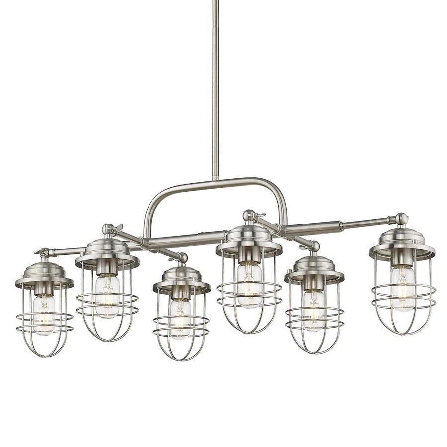 Golden Lighting Seaport Pewter Kitchen Island Light Transitional