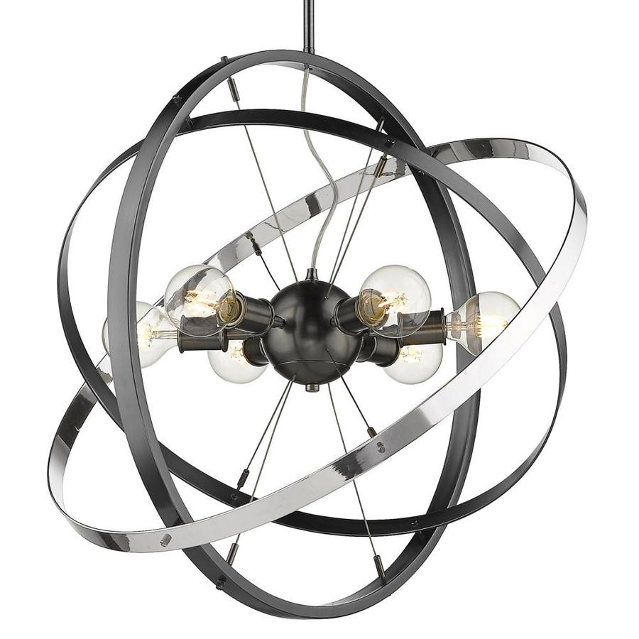 Golden Lighting Atom 6-Light Brushed Steel Modern/Contemporary Chandelier