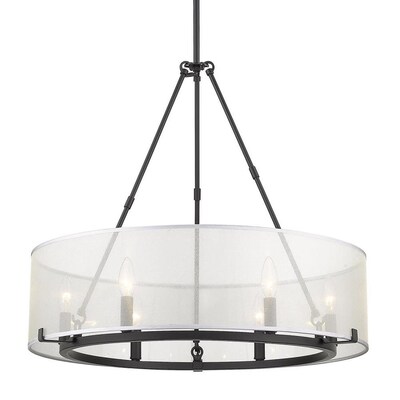 Golden Lighting Alyssa 6-Light Matte Black Transitional Chandelier Golden Lighting Alyssa 6-Light Matte Black Transitional Chandelier