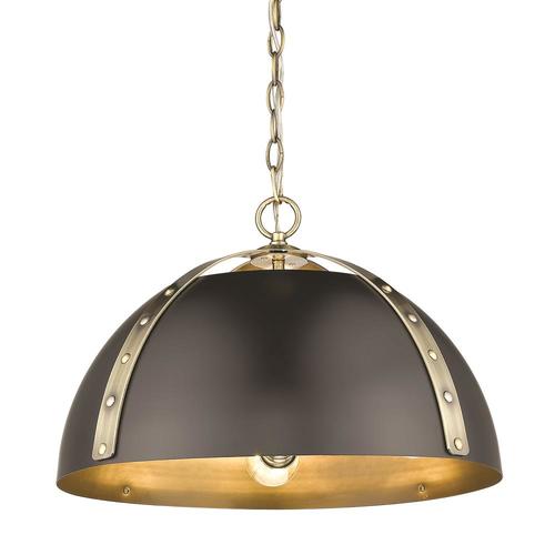 Golden Lighting Aldrich Aged Brass Transitional Dome Pendant Light In The Pendant Lighting 3028