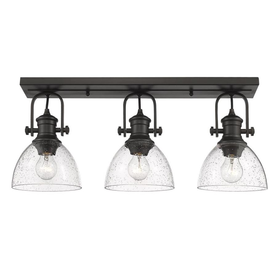 Golden Lighting Hines 8.25-in Rubbed Bronze Transitional Incandescent Semi-flush Mount Light