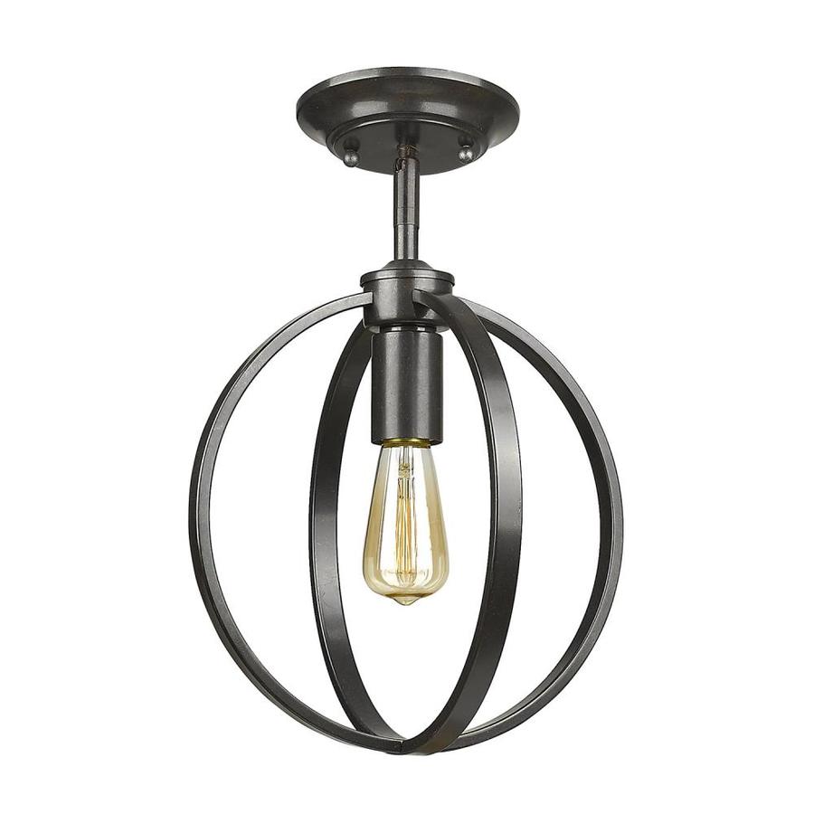 Golden Lighting Colson 9.75-in Etruscan Bronze Modern/Contemporary Incandescent Semi-flush Mount Light