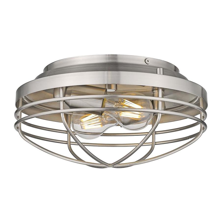Golden Lighting Seaport 12in Pewter Coastal Incandescent Flush Mount
