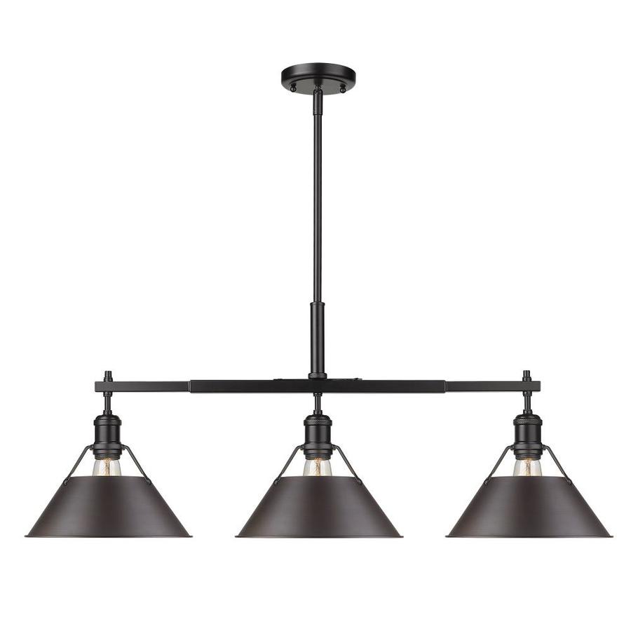 Golden Lighting Orwell Matte Black Industrial Dome Kitchen Island Light ...