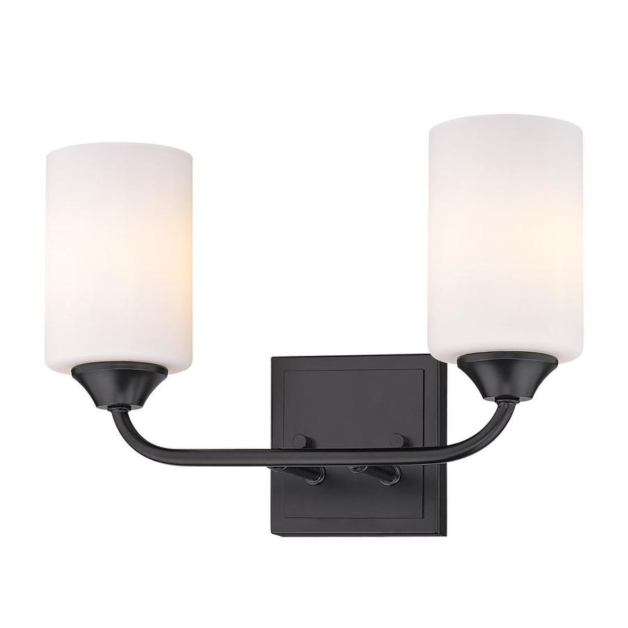 Golden Lighting Ormond 2Light Black Transitional Vanity Light in the