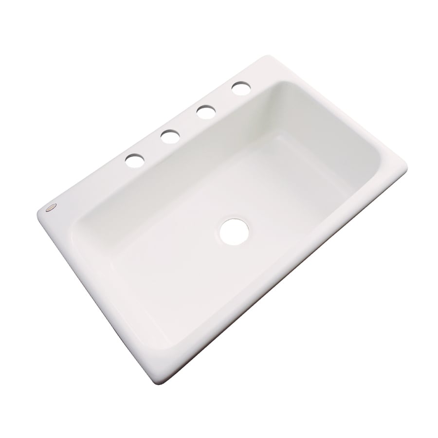 ... -in Bone Single-Basin Acrylic Drop-in 4-Hole Residential Kitchen Sink