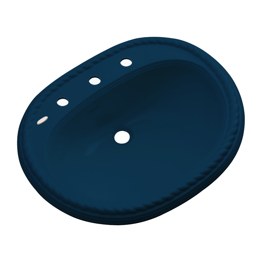 Dekor Manitou Navy Blue Composite DropIn Oval Bathroom Sink with