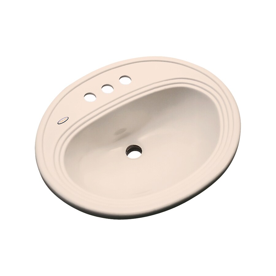 Dekor Vail Composite 18-in Drop-in Oval Peach Bisque Bathroom Sink in ...