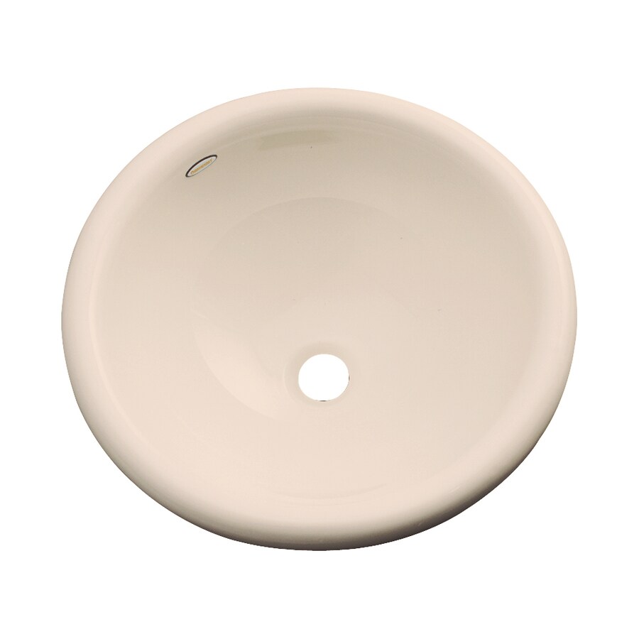 Dekor Biscayne Composite 16-in Drop-in Round Peach Bisque Bathroom Sink ...