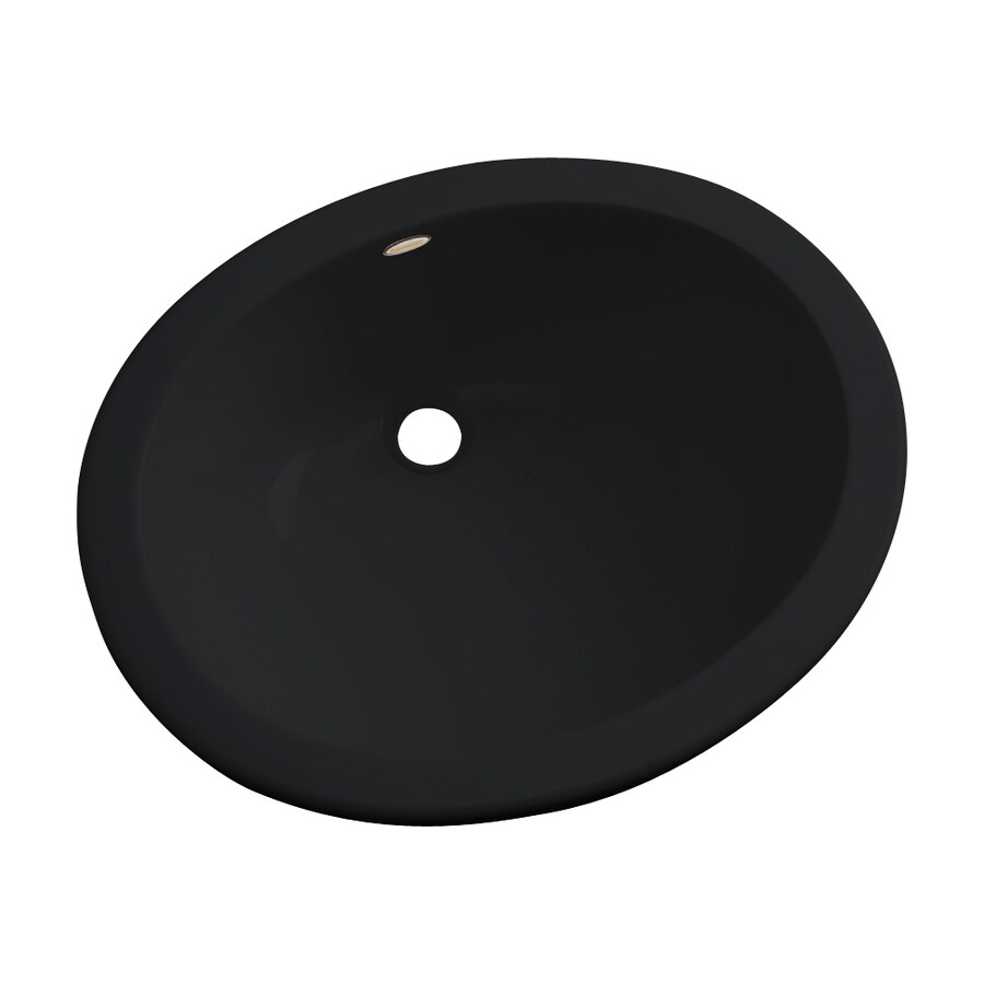 Dekor Ellsworth Black Composite Undermount Oval Bathroom Sink Dekor Ellsworth Black Composite Undermount Oval Bathroom Sink With Overflow