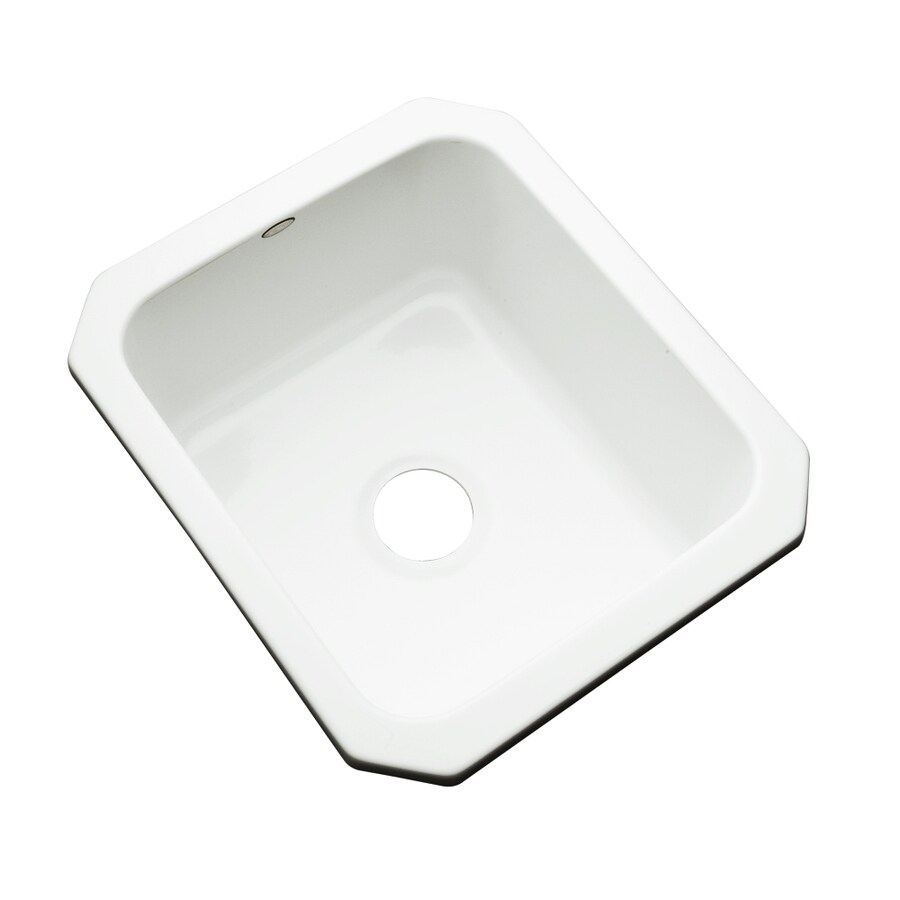 Dekor White 1Hole Acrylic Undermount Residential Prep Sink at