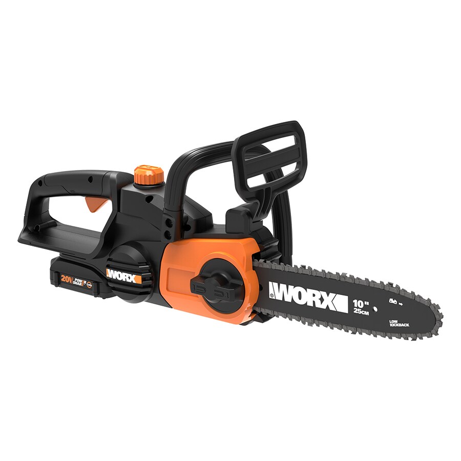 WORX POWER SHARE 20-Volt Li-ion 10 in. Electric Cordless Chain Saw ...