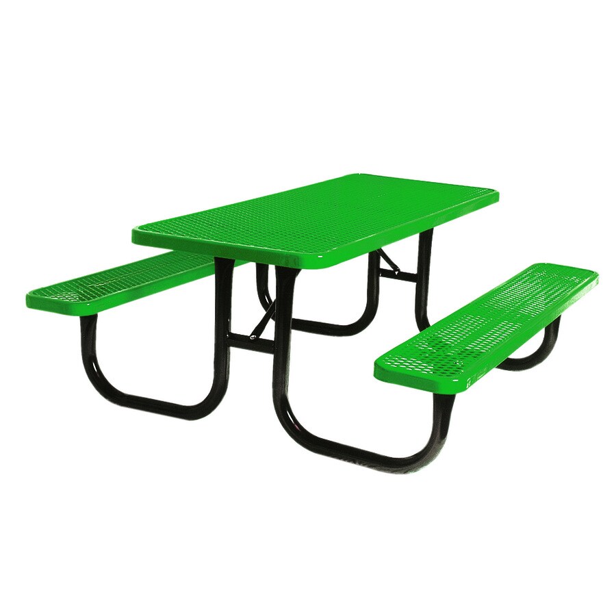 Ultra Play 72-in Green Steel Rectangle Picnic Table at Lowes.com