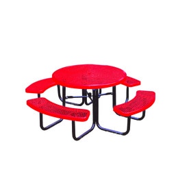 Picnic Tables At Lowes Ultra Play 46 In Red Steel Round Picnic Table