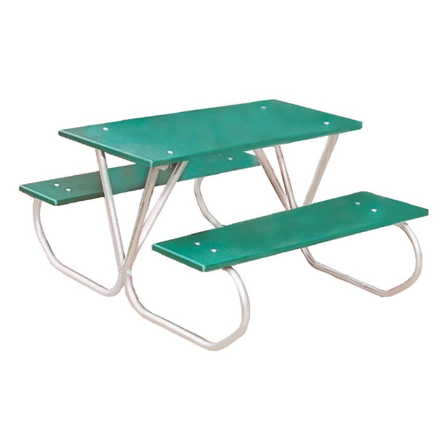 Ultra Play 3-ft Green Steel Rectangle Picnic Table at Lowes.com