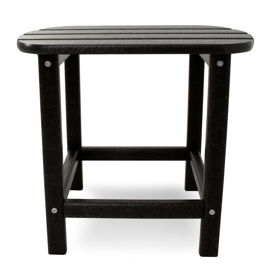 POLYWOOD South Beach Oval Outdoor End Table 17.5-in W x 18-in L in the ...