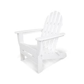 Photo 1 of **MISSING HARDWARE** POLYWOOD Classic Folding Patio Adirondack Chair - White