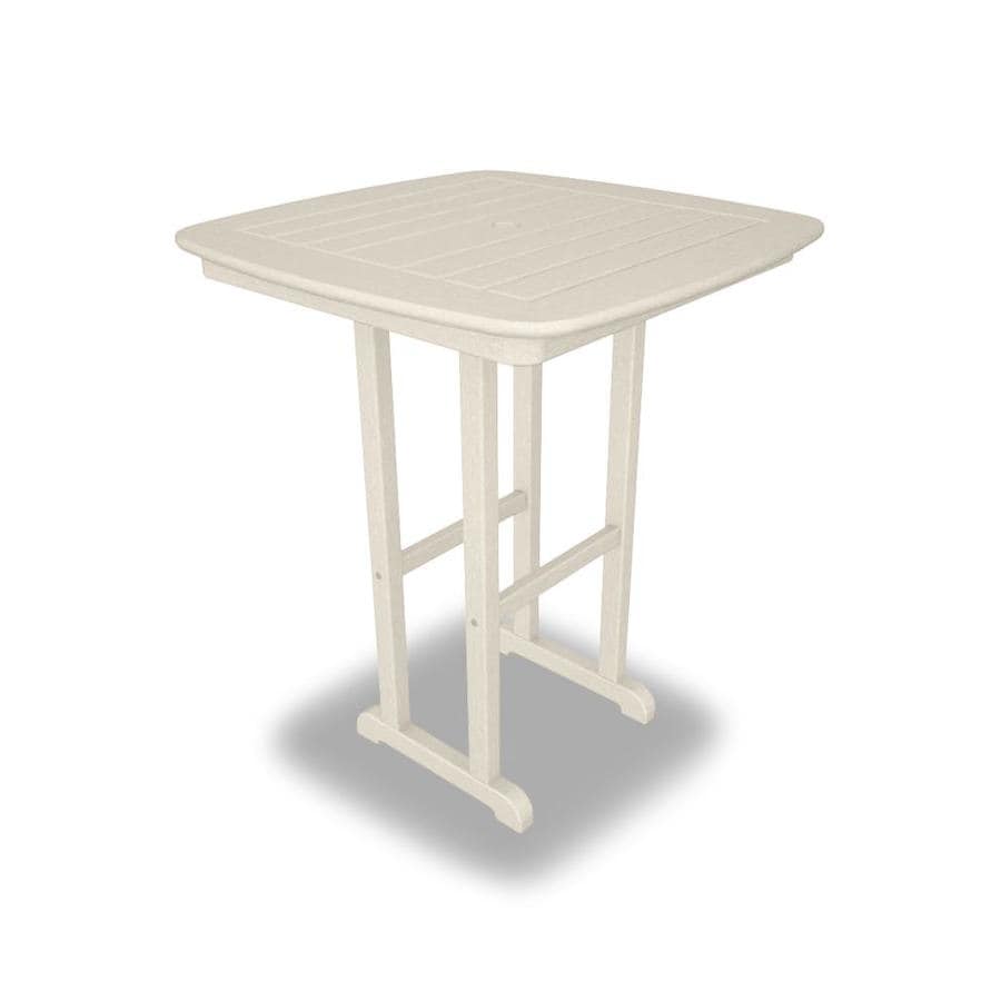 POLYWOOD - Nautical Square Outdoor Bar Height Table 31-in W x 31-in L ...