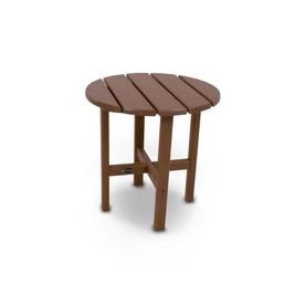 POLYWOOD Round Patio Side Table - Brown