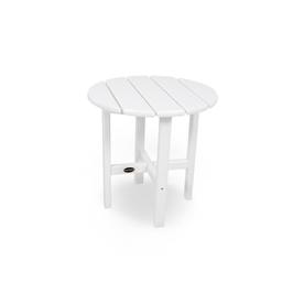 POLYWOOD Round Patio Side Table - White