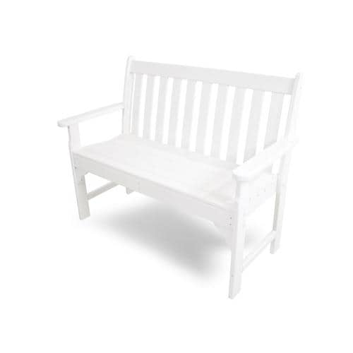 POLYWOOD Vineyard 48.5in W x 35.25in L White Bench at